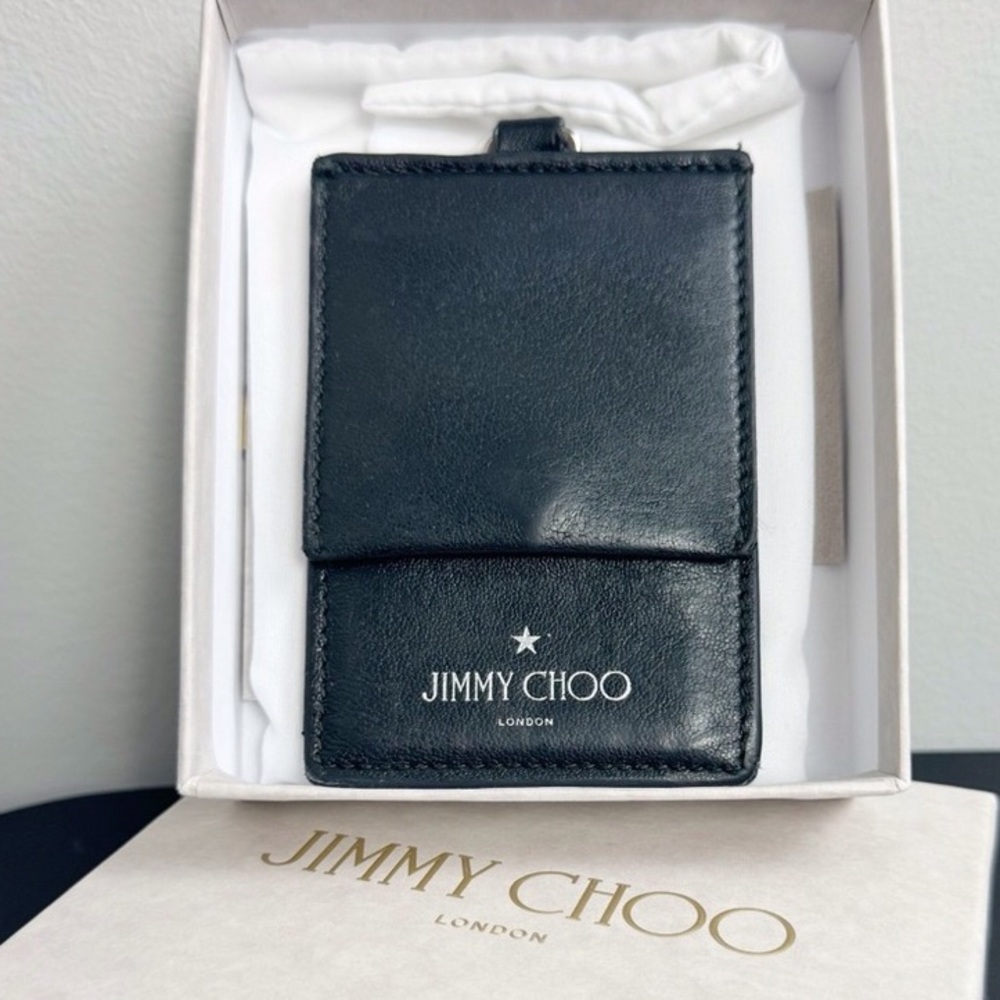 Jimmy Choo Black Card Holder Sleek Design NWT